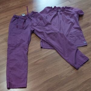 Stylish Women's Purple Straight Leg Scrub Set